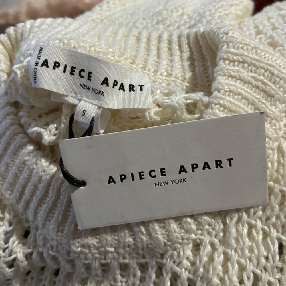Apiece Apart Openwork Crochet Cream Tank Top - Picture 5 of 5